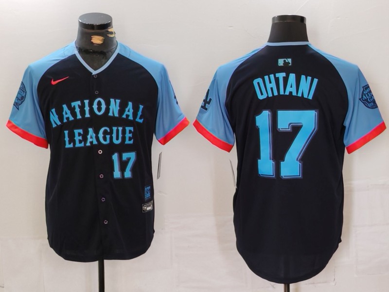 Men Los Angeles Dodgers #17 Ohtani Blue All star 2024 Nike MLB Jersey style 5